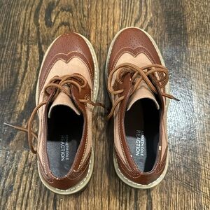 Kenneth Cole Reaction Full Brogue Wingtip Lace-up Shoes in Cognac